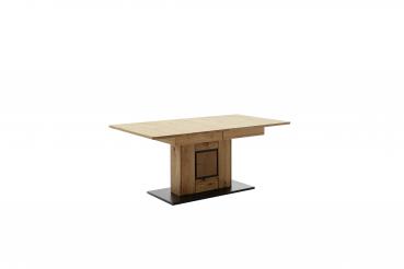 Couchtisch ASSINI T60  180 (230) cm Balkeneiche/Wildeiche geölt / Anthrazit